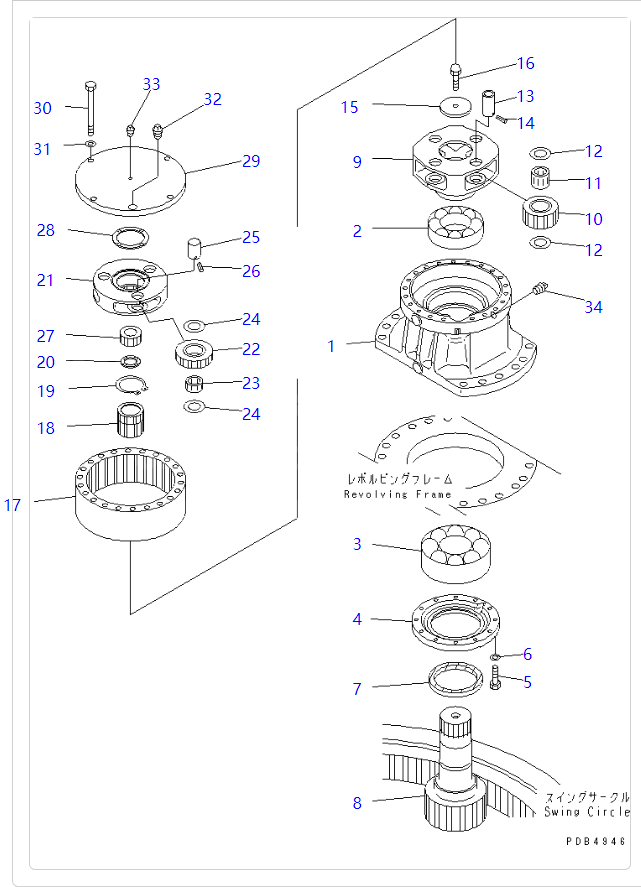 20Y-26-22131 20Y2622131 20Y2622130 Gear Excavator Swing Gear Fit KOMATSU PC200 PC200CA