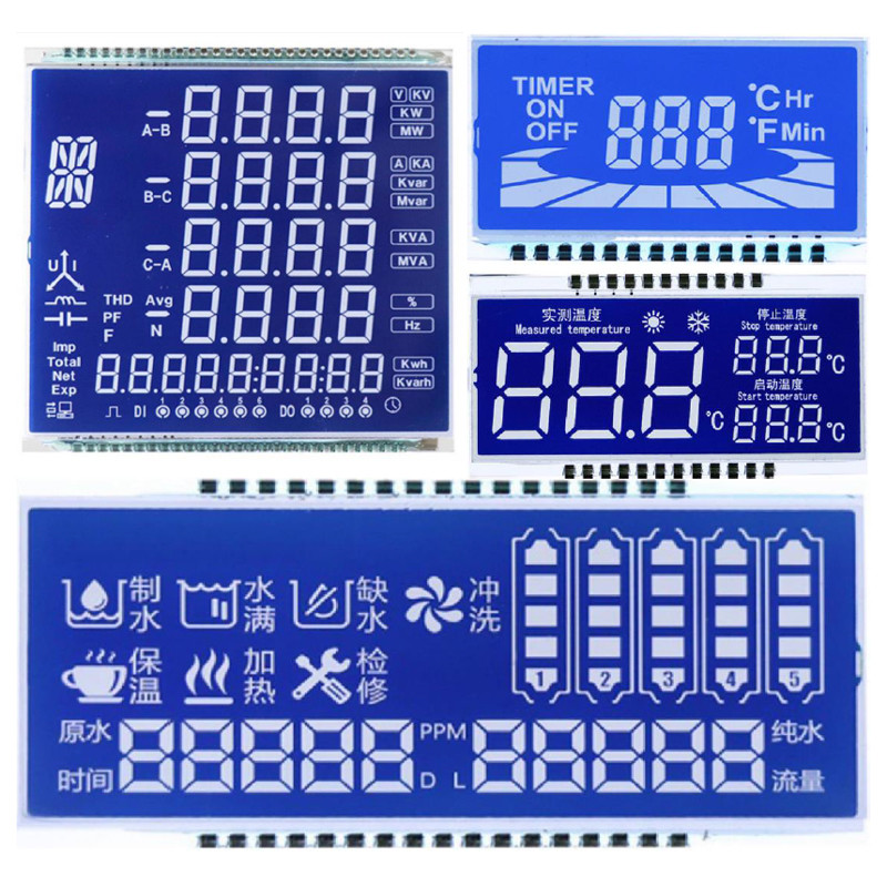 Metal Pin LCD Panel Display TN HTN STN FSTN Type Segment Digital Display