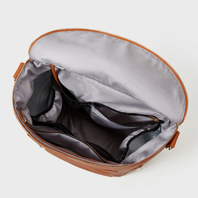 OEM ODM Travel PU Leather Backpack Diaper Bags 31*18*33cm