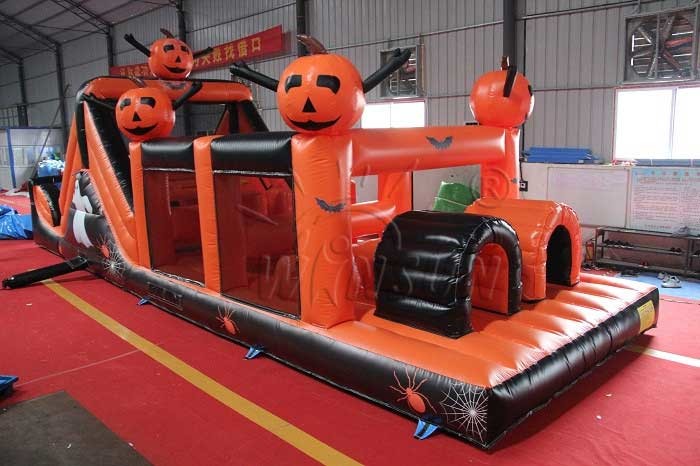 Halloween Theme Inflatable Sports Games , Customized Size Blow Up Obstacle Course