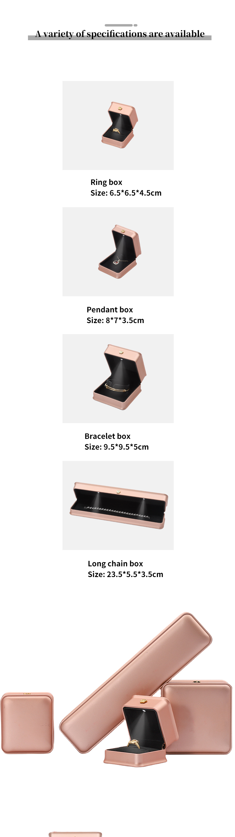 Bracelet Ring Earrings LED Jewelry Box Sets Custom Jewelry Boxes With Logo Wholesale