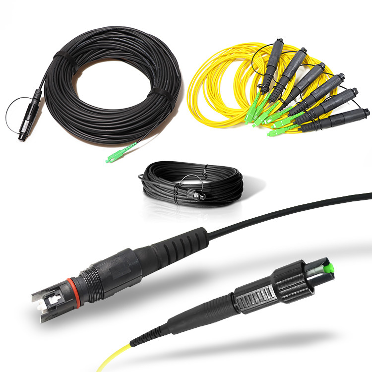 Pre Terminated Simplex Fiber Optic Patch Cable Corning Optitap Mini SC APC To SC/APC