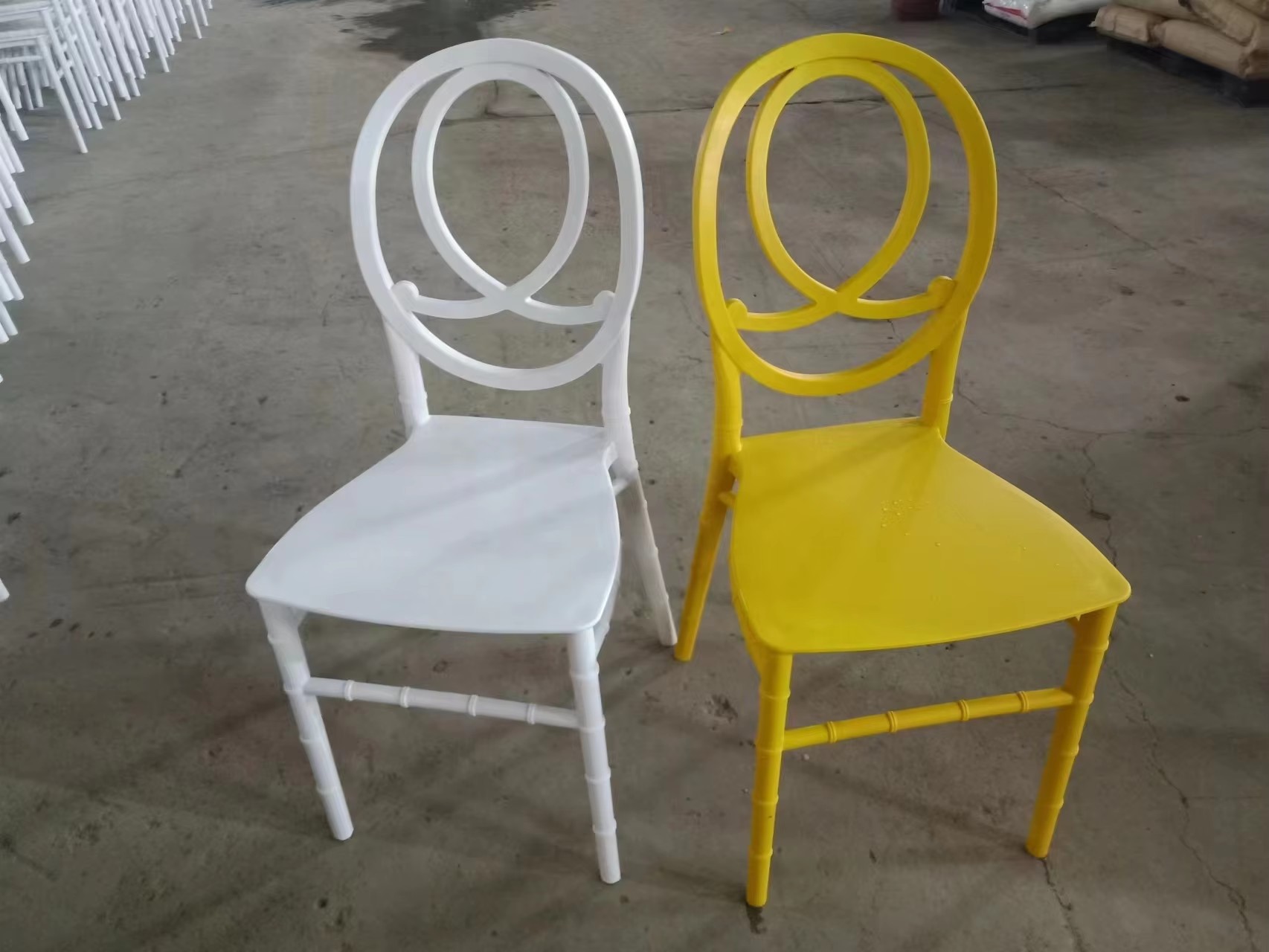 Gold Stacking Banquet Chairs Plastic Banquet Hall Chairs Wholesale