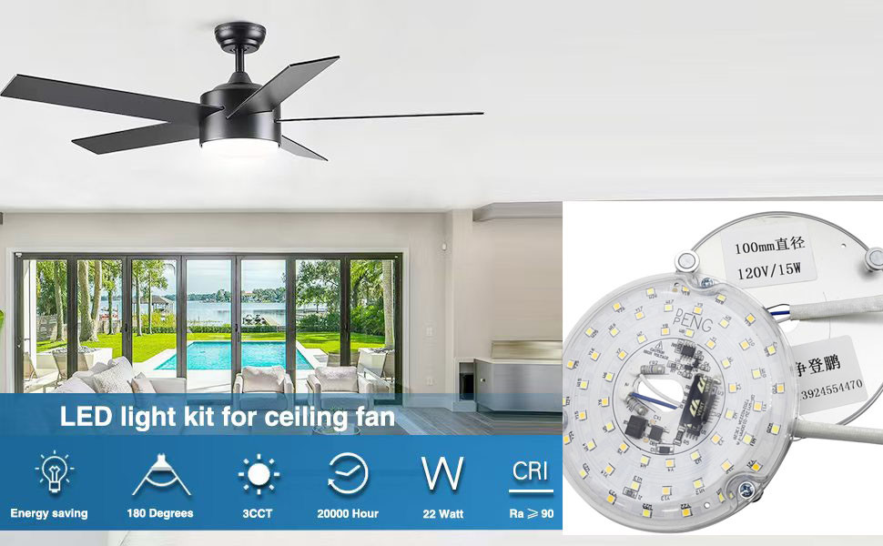 15W 100MM LED Light Engine For Dining Room 120V Ceiling Fan Panel Retrofit Kit With DOB Modules LED Ceiling Fan Light Replacement
