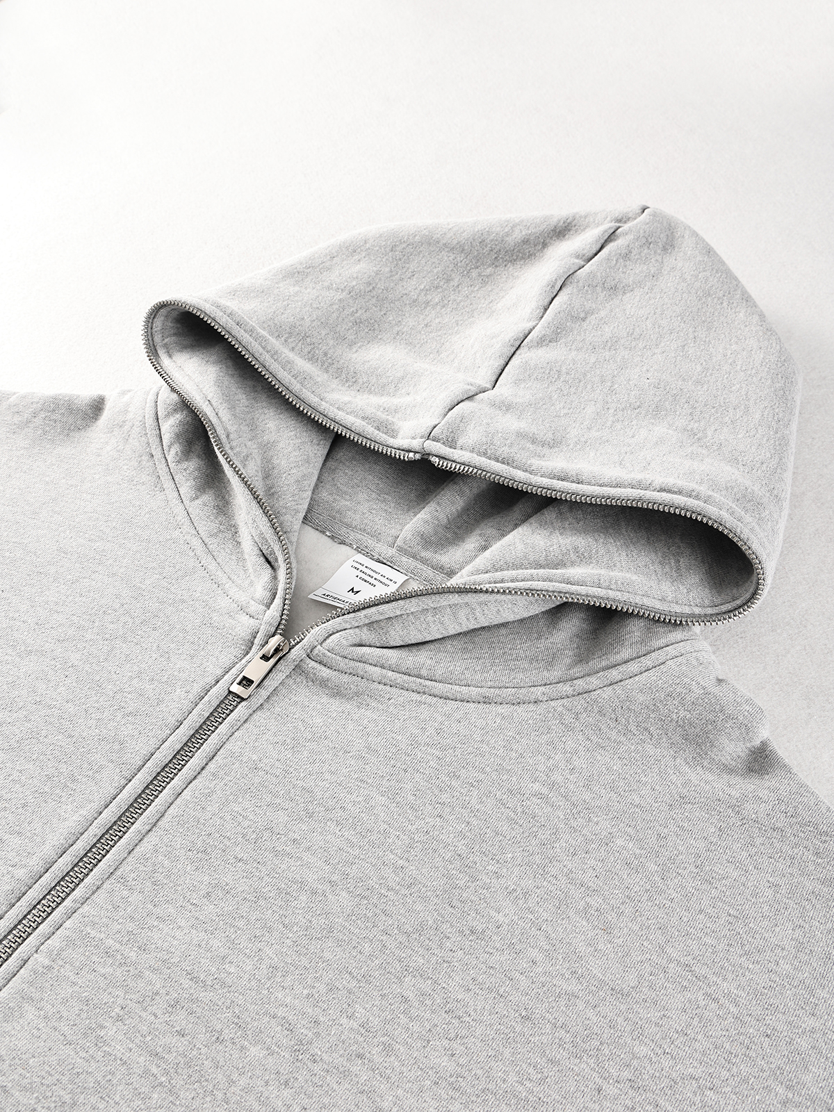 Winter Heavy Zip Up Cotton Hoodie Custom Embroidery Joggers Sweatshirts