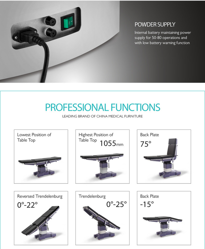 Electric Surgical Operating Table X Ray Translucent For Back Surgery ISO9001