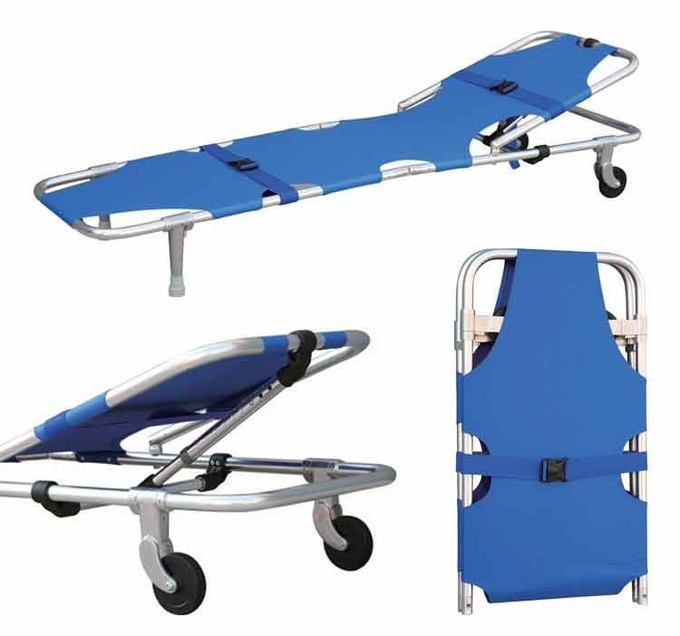 185CM Folding Rescue Wheeled Emergency Room Stretcher 60 Deg Hospital Ambulance 0
