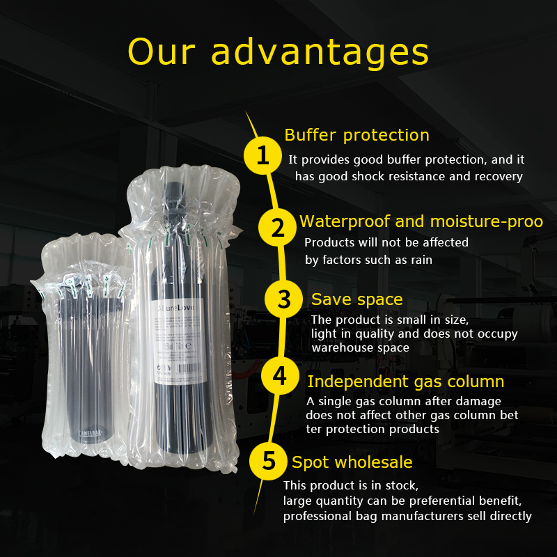 High quality Self Adhesive Seal bubble cushion bag wine bottle air column packaging,air filled bags