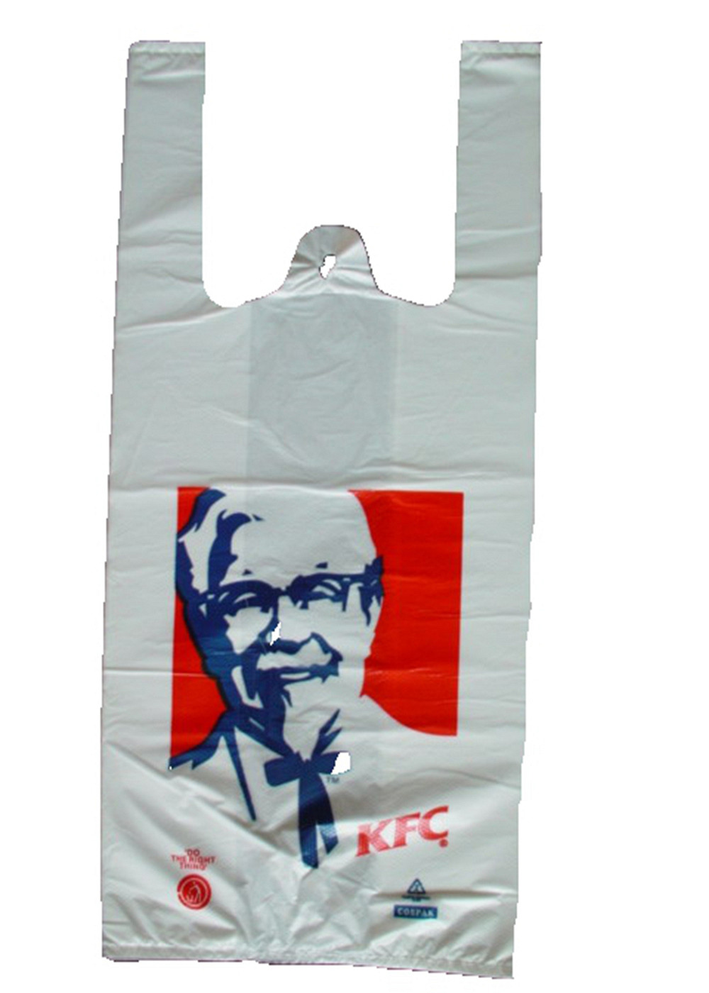 Square Bottom Polythene Plastic Shopping Bags with Loop Handle Recyclable