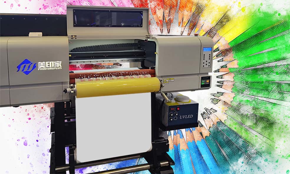 984 X 1053 X 525mm DTF UV Printer With THK Linear Guide Rail And Roller Heating System