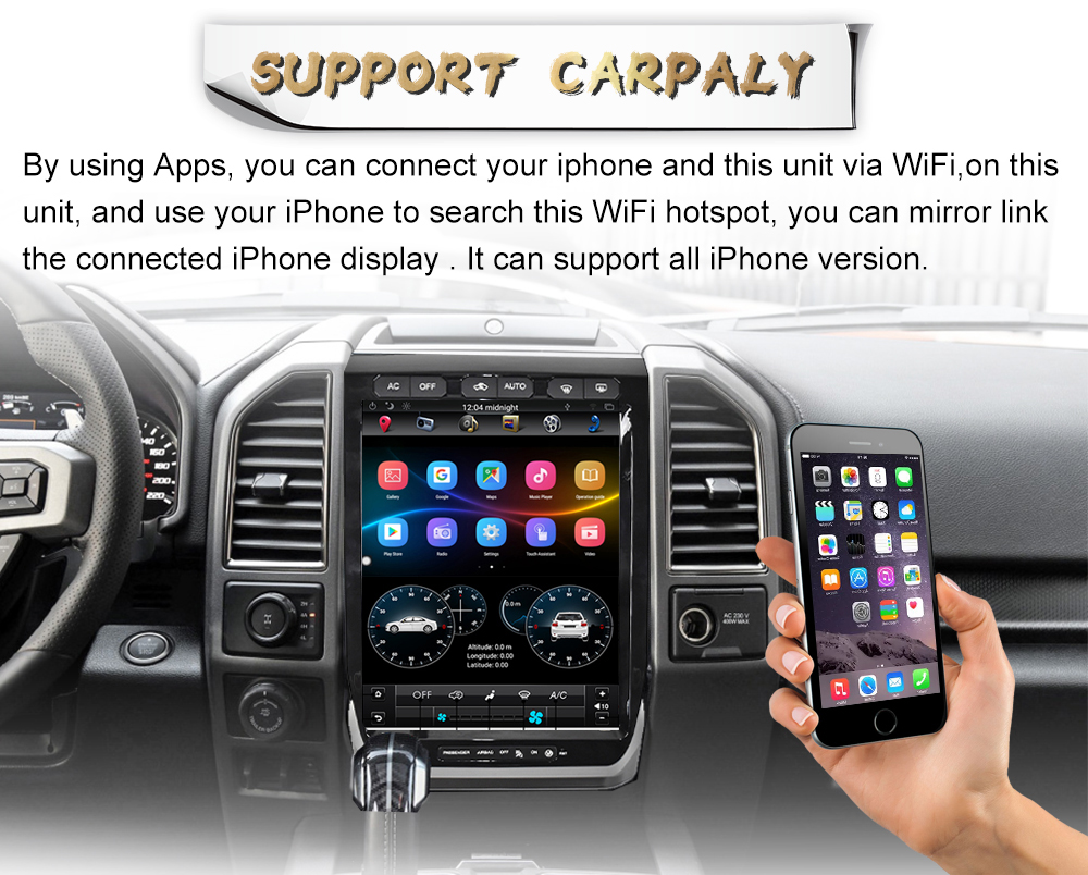 12.1Inch Touch Screen Stereo For 2014--2019 NissanTundra GPS Navigation Multimedia Player Wireless Carplay BT 4G