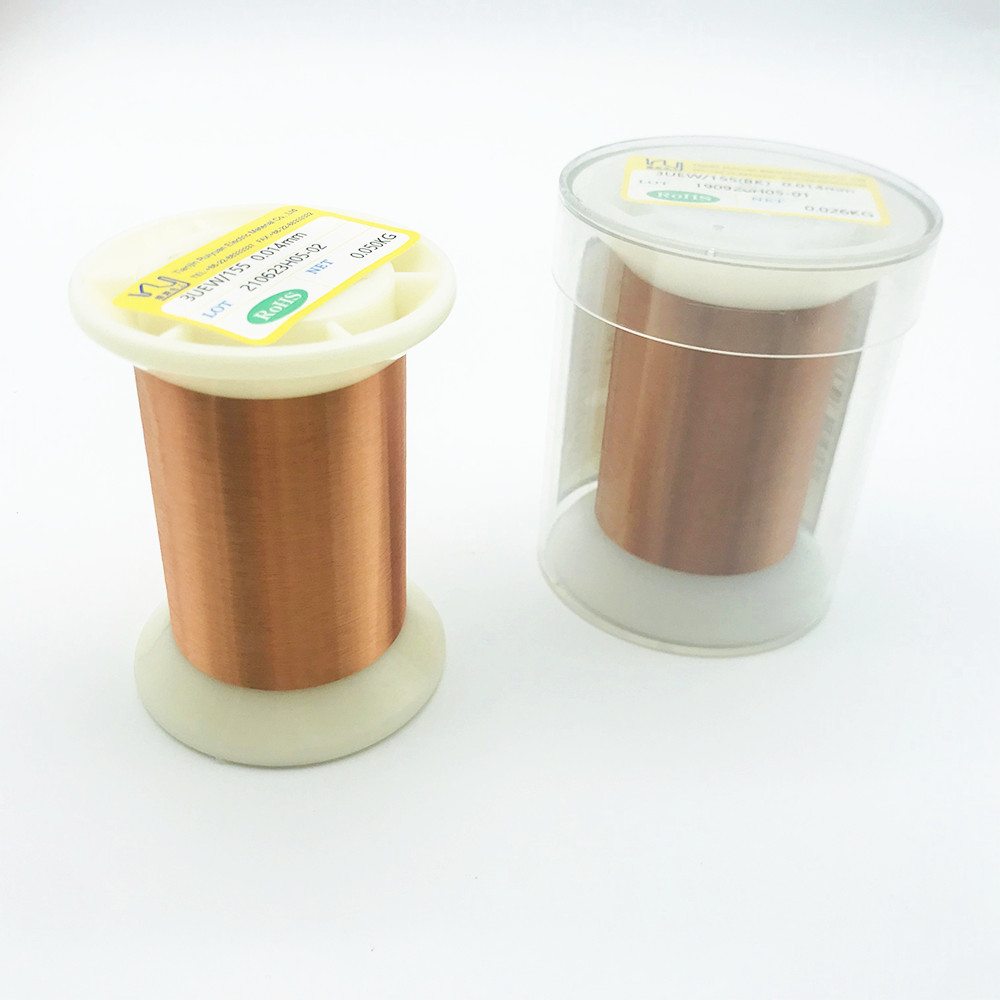 55 AWG 0.014mm Polyurethane 155 Solderable Enamelled Copper Wire For Watch