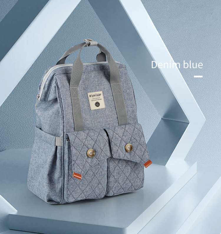 Multifunctional Mommy Diaper Bag Backpack With Trailer Buckle OEM ODM