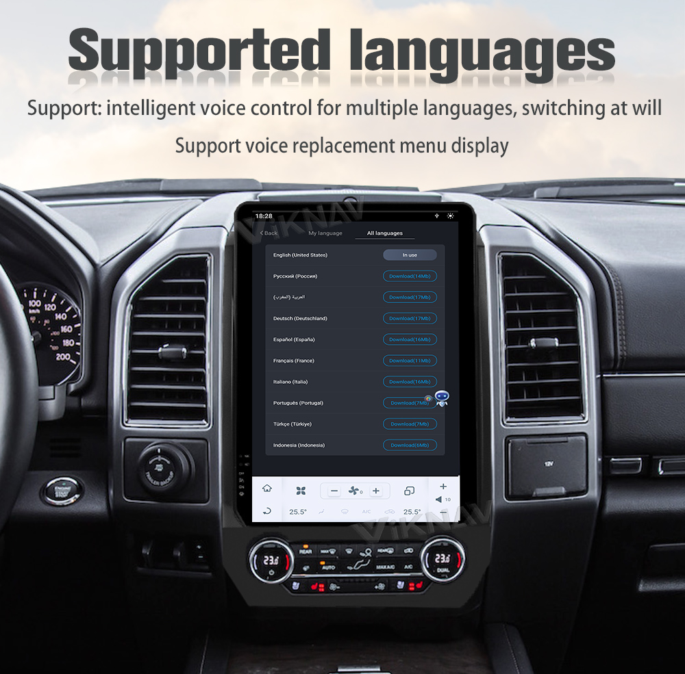 14.4 inch 2K HD Touch Screen Stereo For Ford Expedition 2015-2022 GPS Multimedia Player Android Auto Wireless Carplay