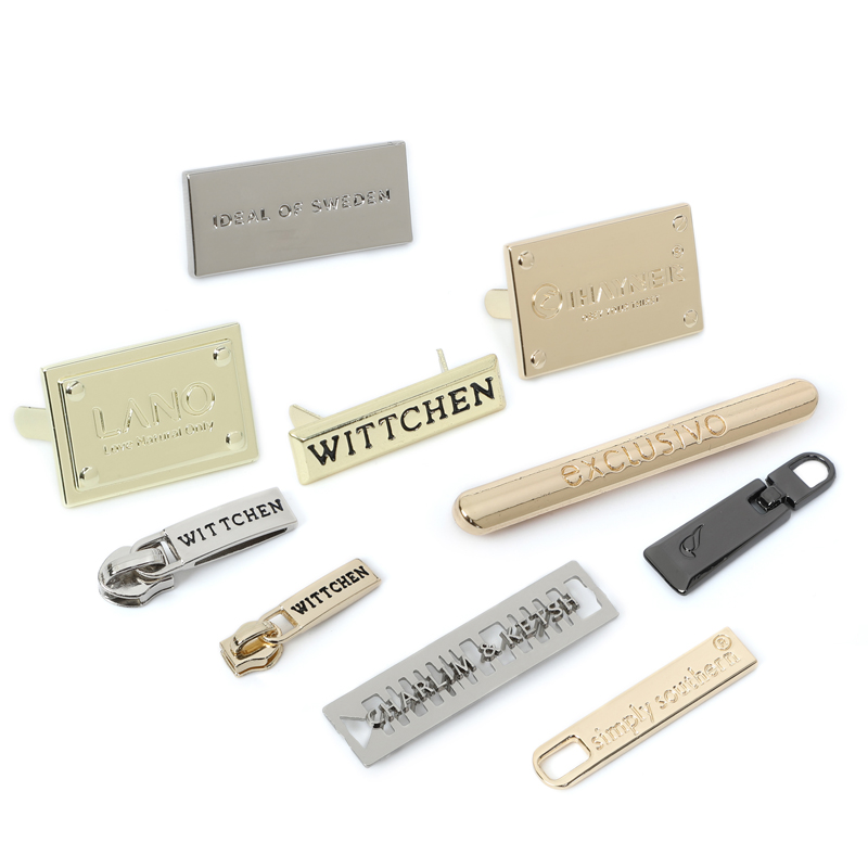 Clothing Handbag Metal Tags Durable Logo Labels Silver Fadeless