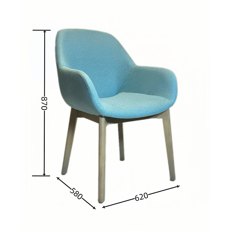 Hotel Furniture Wholesale Northern Europe Fabric Solid Wood Chair for Dining Room
