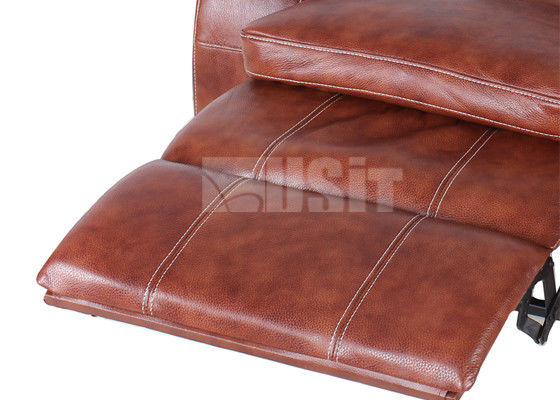 Premium Genuine Leather Home Theater Seating Sectional Recliner Fireproof