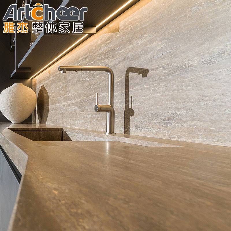 Modern Melamine Wood Doors rta kitchen cabinet Custom Islands and Countertop Sample