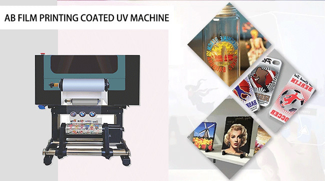 300mm Width UV DTF Printer AB Film Automatic UV Flatbed Varnish Printer For Glass Metal Sticker