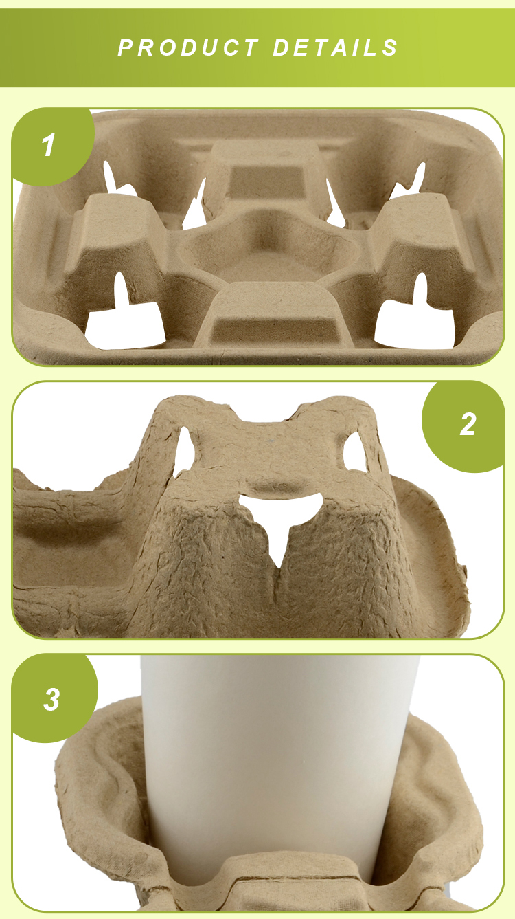 8 12 16 20 32oz Clip On Degradable Takeaway Coffee Cup Carrier
