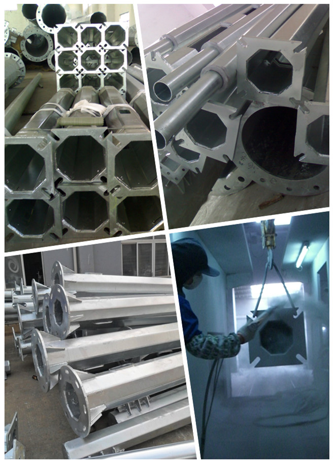 Weather Resistance Octagonal Traffic Signal Pole Hot Dip Galvanization