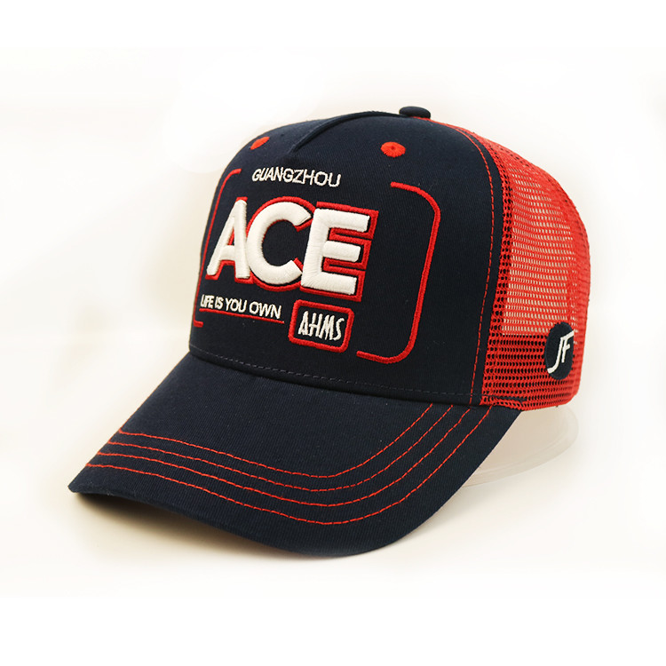 BSCI factory 3d embroidery trucker hats snap back mesh ball cap