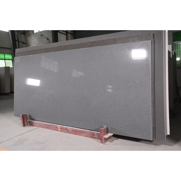 12MM Iron Grey Glass Quartz For Non Slippery Indoor Floor Tiles