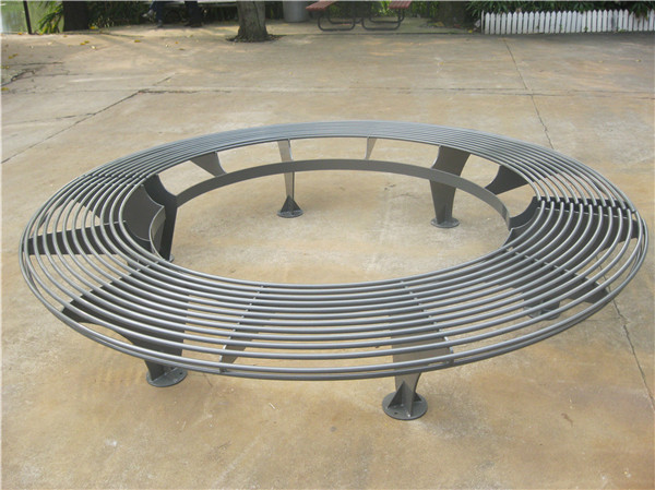 Metal Iron Curved Outdoor Tree Bench Waterproof Rustproof For Street Garden