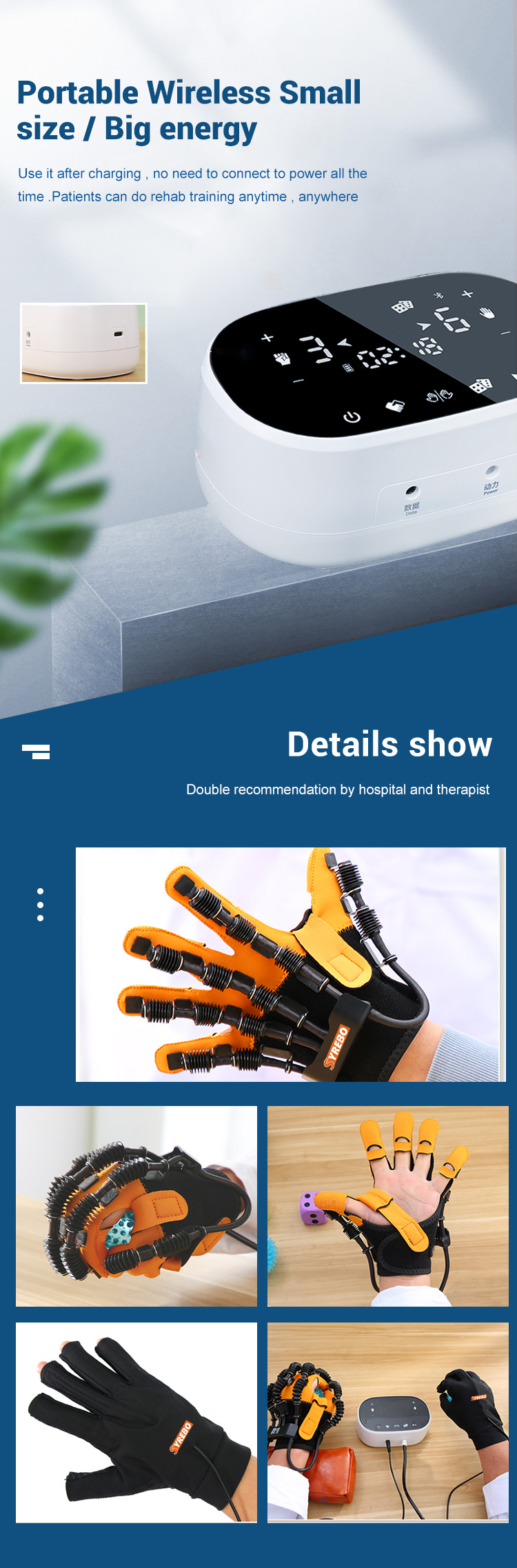 Intelligent Rehabilitation Robot Gloves Physiotherapy Hand Rehabilitation Devices 15W