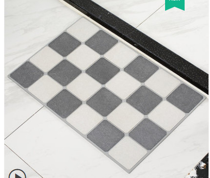 Non Slip Diatomite Bath Mat Fast Drying Plaid Bath Mat