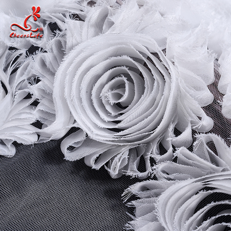 Fashion Dribbling Embroidered Lace Fabric / Lace Netting Fabric