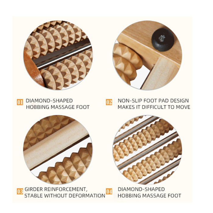 Stress Relief Foot Massage Roller , Wooden Foot Roller CE FDA SGS Certification