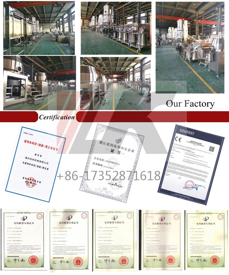 Fluid Bed Dryer 160-240Kg/Batch 0.4-0.6Mpa PLC Control Touch Screen FL-200