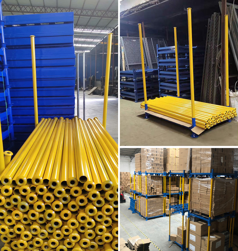 Round Post Pallet Stacking Rack