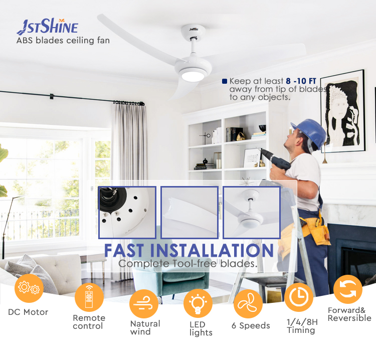 Effortless Home Upgrade with 3 ABS Plastic Blades LED Ceiling Fan and Stylish Design