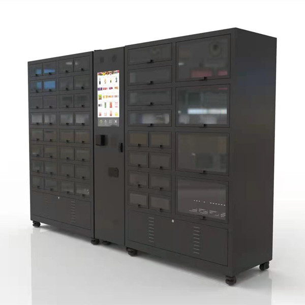 Refrigerate Locker Vending Machine With 48 Cells Black Color Cooling Locker Vending Machine