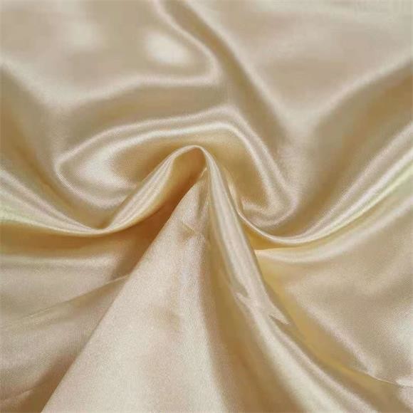 50dx75d Gold Chiffon Fabric 87gsm Poly Satin For Blouses And Dresses
