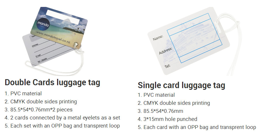 Personalized Hard Plastic PVC Luggage Tag Matte Surface Customize Size And Shape