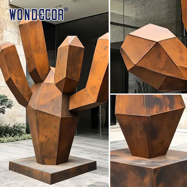 Outdoor Villa Garden Koteng Steel Cactus Sculpture