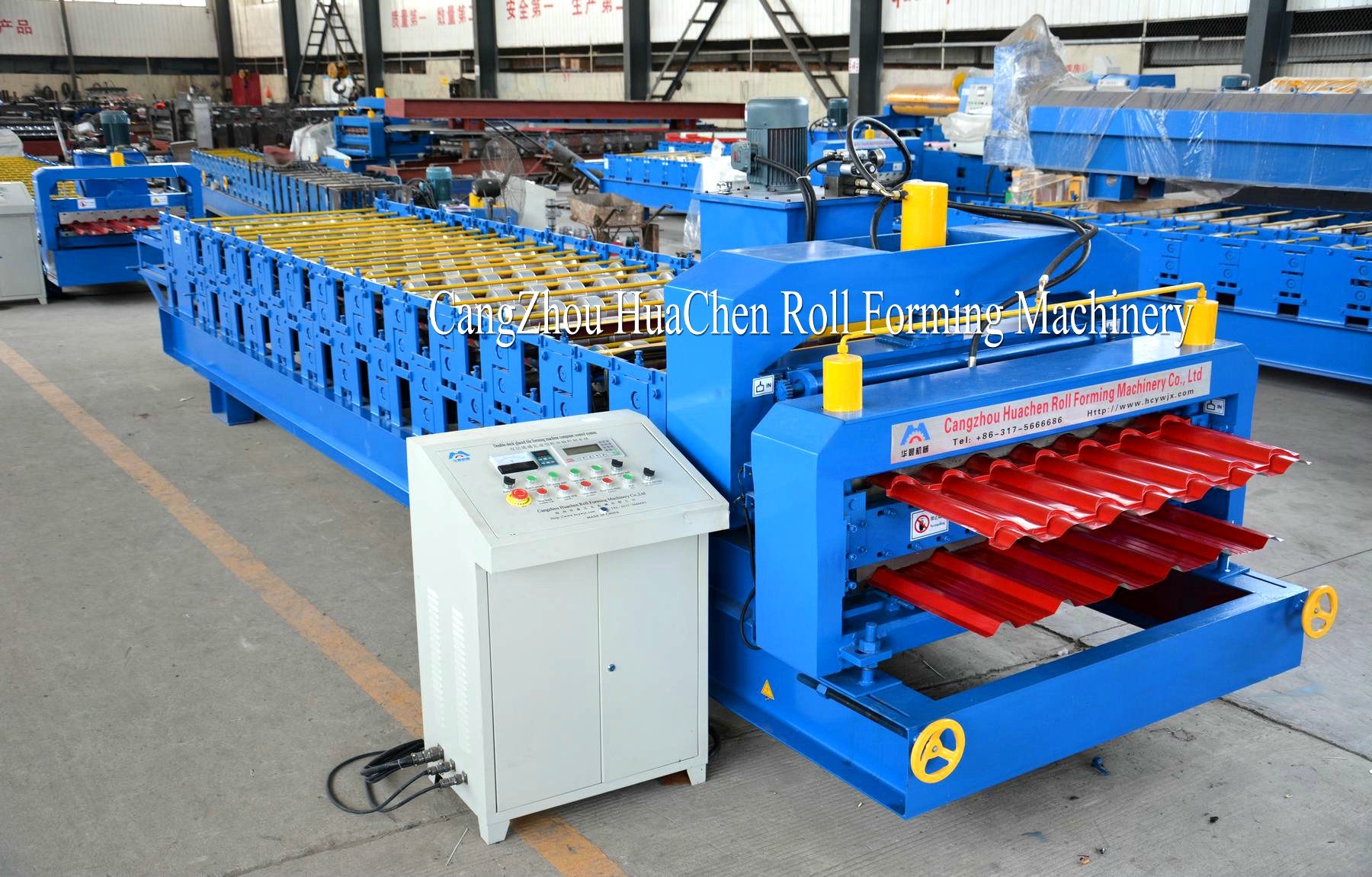 Corrugated Iron cold roll forming equipment , Concrete Roof Tile making Machine
