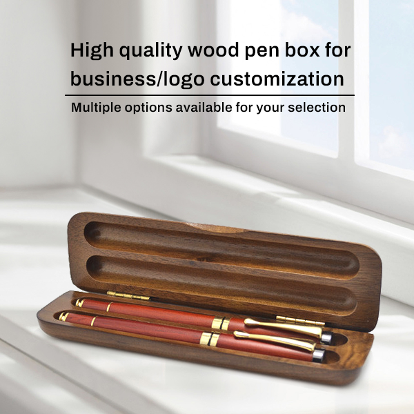High Quality Custom Logo Natural Solid Wooden Pen Gift Box for Business Gift