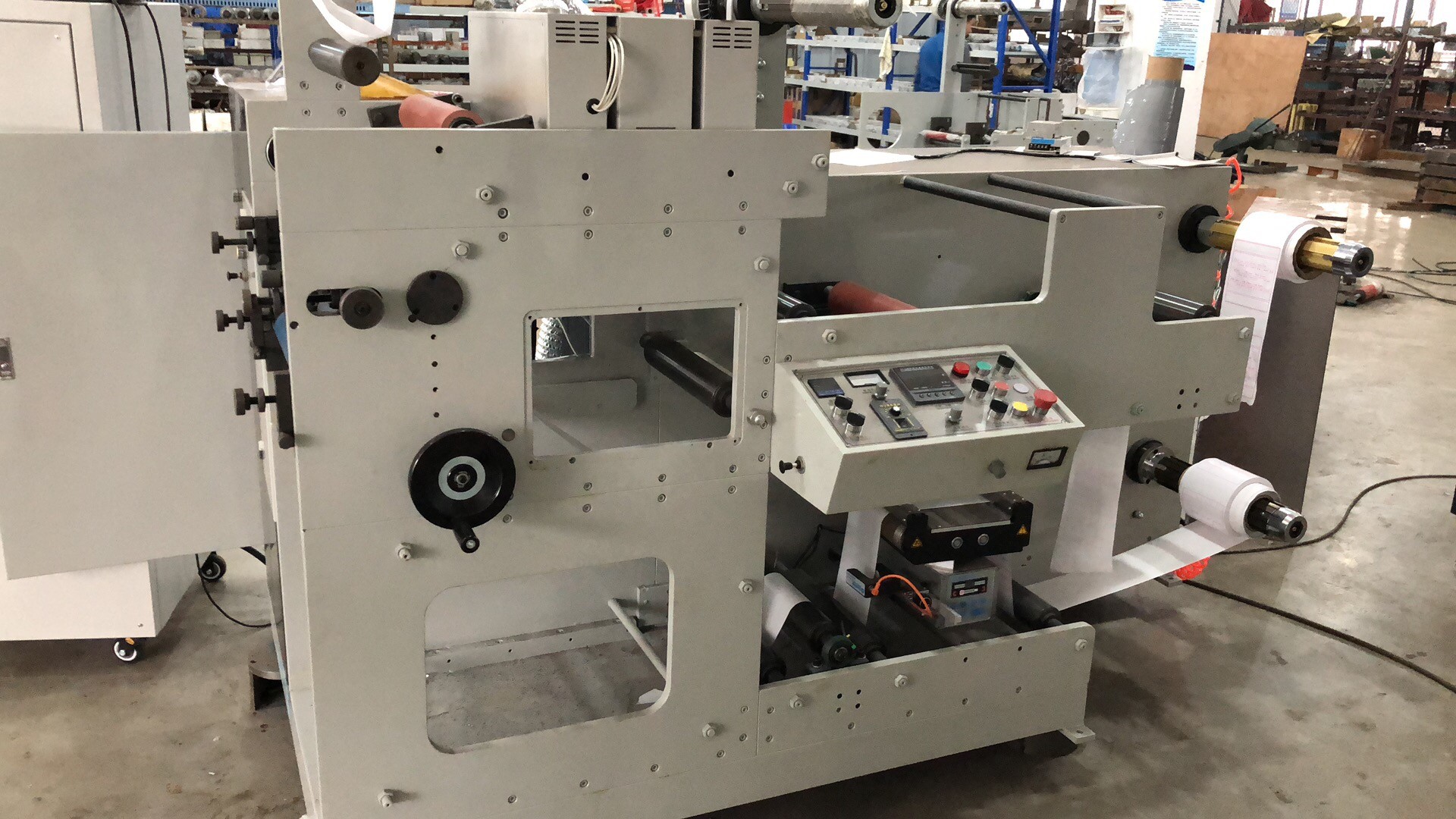 1 single color 320 flexography printing machine coating varnishing function with uv laminating slitting PLC touch screen
