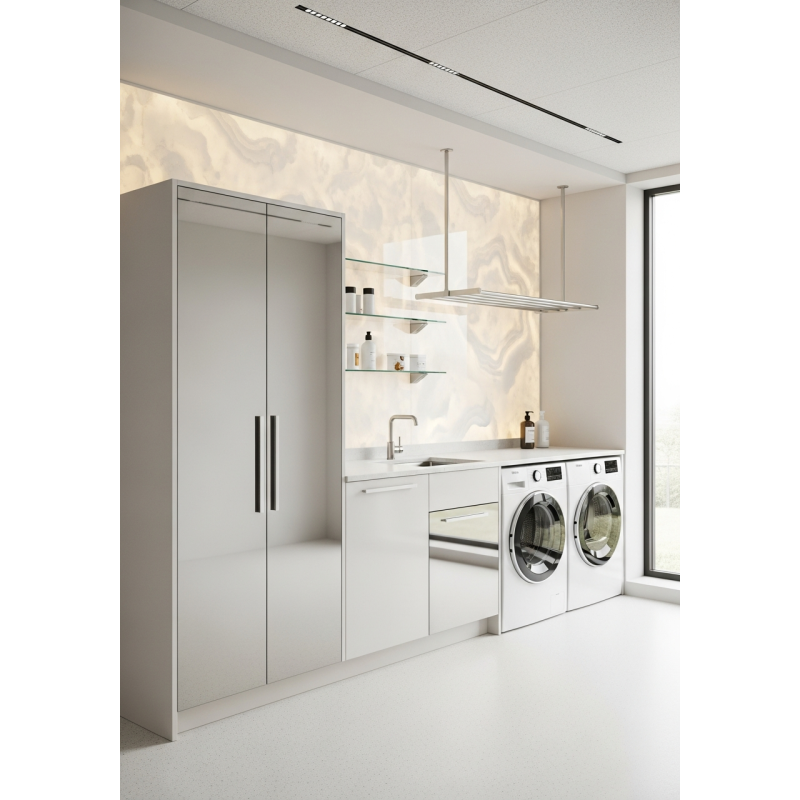 Luminous Pearl Laundry System with Mirror-Reflective in 304 Stainless Steel