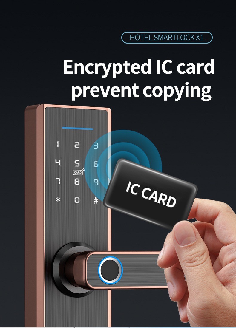 Touchscreen Fingerprint Wifi Entry Door Lock With Handle Lock Easy To Install For Home Hotel