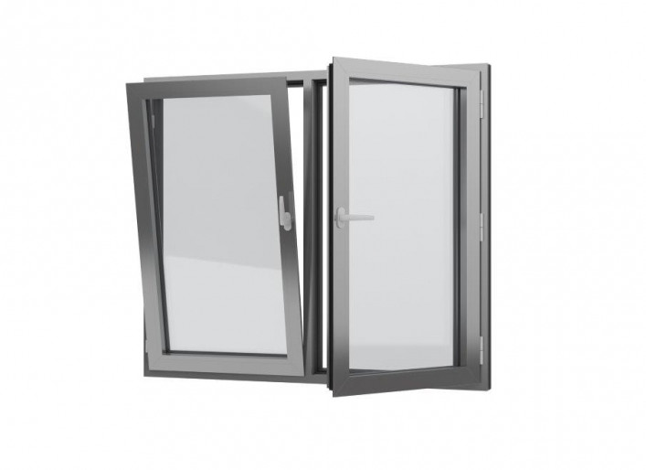 Single Glazed Aluminum Tilt And Turn Windows Swing For Casement