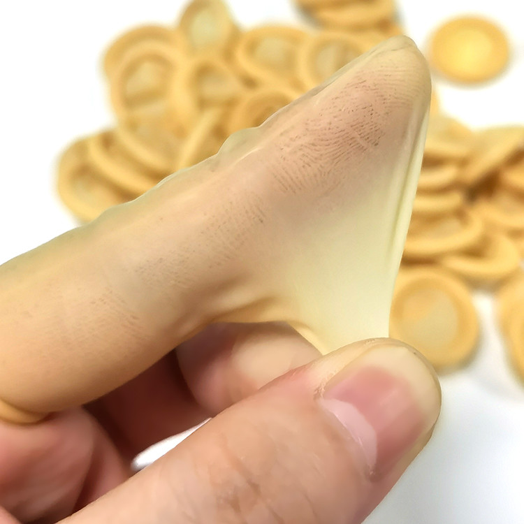 High Transparency Disposable Latex Finger Cots Dust Free 1000pcs/Bag Yellow