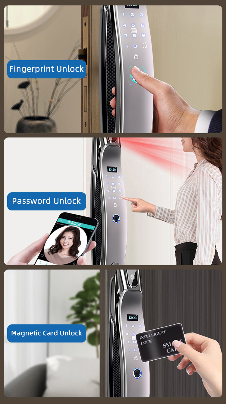 Wireless Smart Camera Door Lock Tuya Deadbolt Lock With Camera