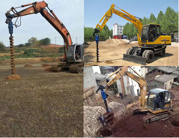guardrail excavator mounted hammer hydraulic piling machine driver