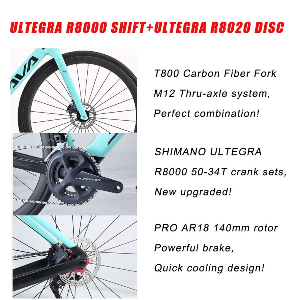 8.4kg Full Carbon Bicycle , T800 Disc Brake Road Bike CE certificate
