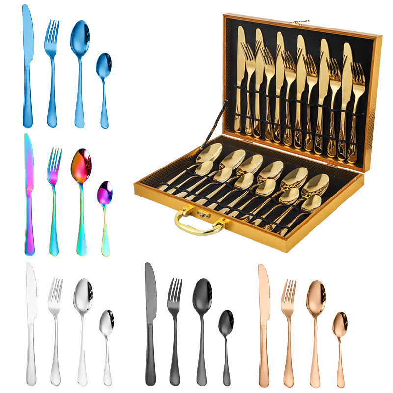 Eco Friendly Stainless Steel 16pcs 24pcs Cutlery Set With Custom Logo
